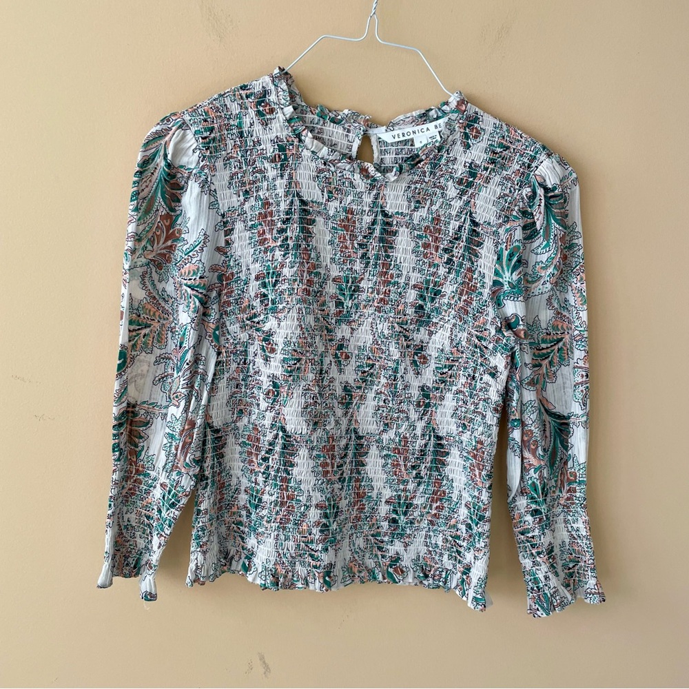 Veronica Beard Smocked Top - Picture 9 of 12